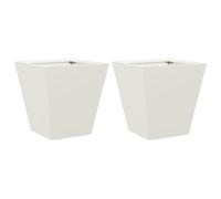 vidaXL Garden Planters White 2 pcs 30x30x30 cm Steel