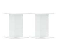 vidaXL Speaker Stands HiFi Floor Stand - Set of 2, White Engineered Wood, 40 cm Height, Hollow Design for Sand Filling, 60 kg Max Load Capacity