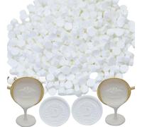 White 300 Pcs Wax Seal Beads, Sealing Wax Beads, Refilling Octagon Wax Sealing Beads for Wax Stamp Sealing, Perfect for Wedding Invitations, Christmas Cards, Envelopes, Letter Sealing (White)
