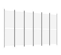 vidaXL 6-Panel Room Divider White 300x180 cm Fabric