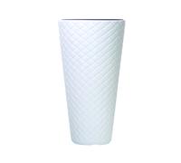 (White (300mm), 1) Rattan Weave Tall Large Plant Pots Garden Planters