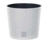 (White, 300mm x2) Plastic Rattan Effect Flower Garden Flower Pot