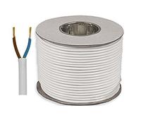 White 3182Y 2 Core 1mm 10 Amp PVC Flexible Cable Cut To Length Flex (50 Meters)