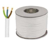 White 3183Y 3 Core 0.75mm 6 Amp PVC Flexible Cable Cut To Length Flex (20 Meters)