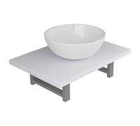 (white, 32.5 cm round-shaped basin) vidaXL Bathroom Round Basin Ceramic with Wall Shelf Multi Colours Multi Sizes