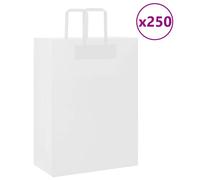(white, 32 x 17 x 44 cm/ 250 pcs) vidaXL Paper Bags 250 pcs with Handles White 21x11x28 cm Paper Grocery Bag