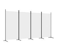 Vidaxl 4-Panel Room Divider White 346X180 Cm Fabric Room Dividers