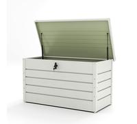 (White) 350L Garden Steel Box Patio Waterproof Storage Box