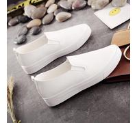(white, 38) Spring and Autumn All-match White Shoes Female Korean Version of The Student Lazy Shoes Flat Leather Pedal Women's Shoes