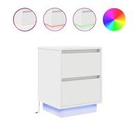 (white, 38 x 34 x 50 cm/ 2 pcs) vidaXL Bedside Cabinets with LED Lights 2 pcs Black 38x34x50 cm bedside table