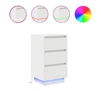 (white, 38 x 34 x 65 cm/ 1 pcs) vidaXL Bedside Cabinets with LED Lights 2 pcs Black 38x34x50 cm bedside table