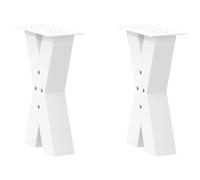 (white, 38 x (42-43) cm (80 mm)/ 2 pcs) vidaXL Dining Table Legs X-Shaped Desk Legs Kitchen Metal Furniture Legs Steel