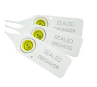 White 380mm Plastic Security Seals. High Strength Numbered Tags Pull Ties Anti-Tamper (1000)