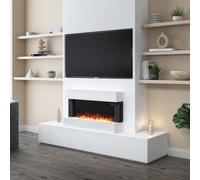 White Wall Mounted Electric Fireplace - 39 Inch - Amberglo