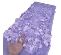 White 3D Beads Lace Fabric Mesh Embroidery Applique 3D Flower Tulle Lace Fabrics for Bridal(Color 10,5YARDS_120CM)