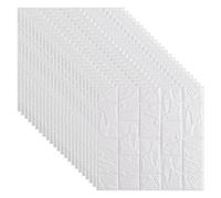 White 3D Brick Effect Wall Panels, 30x30cm, 30PCS | DIY Self Adhesive, 5mm Thick, Brick Wallpaper, For Living Room Bedroom Bathroom Kitchen