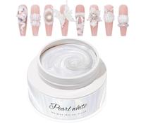 White 3D Nail Gel - Sculpting Structured Gel Nail Design - Quick Dry Nails