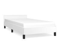 vidaXL Bed Frame without Mattress White 90x190cm Single Faux Leather