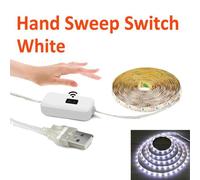 (white, 3m) Wireless PIR Hand Sweep Sensor LED kitchen Night light 5V USB Power 2835 LED Strip Waterproof Tape lamp for home Closet Cabinet