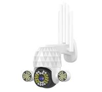 (White) 3MP HD PTZ Security Wifi IP Camera Night Vision H.265 IP66 Waterproof 360 Panoramic Motion Detections 5 x Zoom Camera