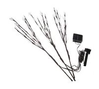 (White) 3Pcs Solar Leaf Branch Tree 60 LED Lights Twig Garden Yard Lawn Walkway Christmas Decorations