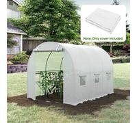 White 3X2X2M Replacement Greenhouse Cover With Windows Outsunny