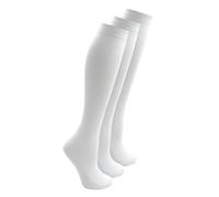 (White, 4-5) Bay 6 Girls Knee Length Socks Cotton Rich, Back To School
