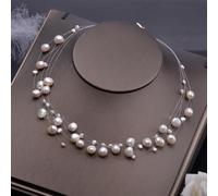 (white, 4-8mm) Natural Freshwater Pearl Necklace Handmade Baroque Pearl 5-row 4-8mm Bohemia Chokers Necklaces For Women Fashion Gifts