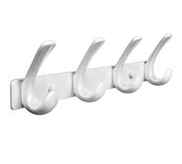 White 4 Coat Hook Wall Mounted - Heavy Duty Solid Wall Coat Rack - Screws Fixed Wall Hanger Hooks for Hat Towel Bag Robes Purses 610A-4