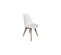 (WHITE, 4) D&S Tulip Chair Plastic Wood Retro Dining Chairs White Black Grey Red Yellow Blue