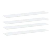White 4-Pack Wall Shelves, 100x20x1.5cm, Layered Plywood, Floating Storage for Entryway, Living Room, Decorative Shelf, Wall-Mounted Display, Bookcase Enhancer.