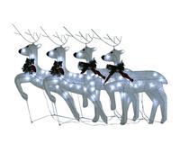 (white, 4 pcs) vidaXL 2/4/6x Christmas Reindeers 40 LEDs Reindeer Figure Decor Multi Colours