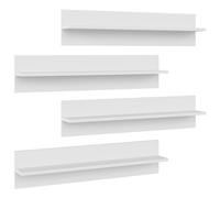 (white, 4 pcs) vidaXL 4x Wall Shelf White Engineered Wood Wall-Mounted Hanging Floating Shelf