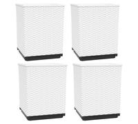 (white, 4 pcs) vidaXL Planters Raised Garden Bed Flower Plant Pot Planter Pot Polypropylene