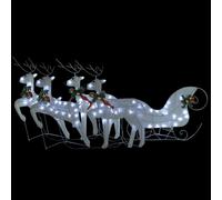(white, 4 pcs) vidaXL Reindeer & Sleigh Christmas Decoration 60 LEDs Xmas Decor Multi Colours