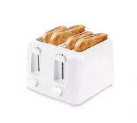 GEEPAS 4 Slice Toaster | 6 Browning Levels with Cancel Function | For Thin Small Bread Slice | 2 Independent Controls 2 Removable Crumb Trays Cool Touch High Lift | 1 Yr Warranty 1400W White