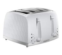 (White, 4 Slice Toaster) Russell Hobbs 26070 4 Slice Toaster - Contemporary Honeycomb Design with Extra Wide Slots and High Lift Feature
