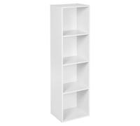 (White, 4 Tier) URBN LIVING Wooden Bookcase Storage Shelf