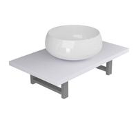 (white, 40 cm round-shaped basin) vidaXL Bathroom Round Basin Ceramic with Wall Shelf Multi Colours Multi Sizes