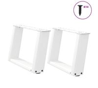 (white, 40 x (30-31) cm) vidaXL Console Table Legs U-Shaped Desk Legs Metal Bar Stand DIY 2 pcs Steel