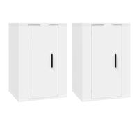 (white, 40 x 34.5 x 60 cm/ 2 pcs) vidaXL Wall Mounted TV Cabinet Hanging TV Stand TV Unit Entertainment Centre