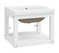 (white, 40 x 38 x 31 cm) vidaXL Bathroom Washbasin Frame & Built-in Basin Iron Black/White Multi Sizes