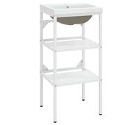 (white, 40 x 38 x 83 cm) vidaXL Bathroom Washbasin Frame & Built-in Basin Iron Black/White Multi Sizes