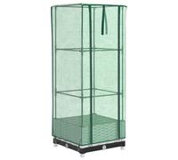 vidaXL Raised Bed with Greenhouse Cover - Rattan Look, Polypropylene Construction, 40x40x23 cm - White, for Garden, Balcony, Courtyard Planter Box