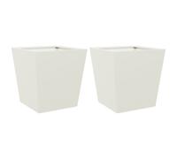 (white, 40 x 40 x 40 cm/ 2 pcs) vidaXL Garden Planters Outdoor Flower Pot Patio Raised Bed Planter Box Steel