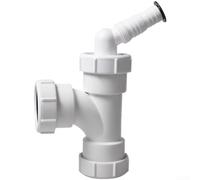 White 40mm Pvc Tee Connector For Drainage No Glue Required Extension Pipe Fitting With Built In Gaskets To Insure Tight Seal For Bathroom Sink Bath And Washing Machine Waste Lines Easy Setup