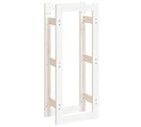 Solid Wood Pine Firewood Rack White Log Store Shed Holder vidaXL