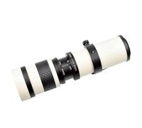 White 420-800mm F8.3-16 Full Manual Focusing Zoom Telephoto Lens Telescopes For T Mount For D3400 6D Digital Cameras