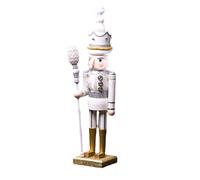 (White) 42cm Wooden Nutcracker Doll Soldier Vintage Handcraft Decoration Christmas Action Figure Gifts
