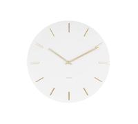(White, 45 cm) Karlsson Charm Steel Wall Clock with Gold Batons